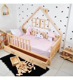 Markaawm Montessori Çocuk Yatak Çekmeceli 90X190 Karyola Yağmur