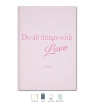 15x21 Keten Süresiz Planlayıcı Ajanda Defter Pembe