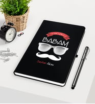 BK Gift Kişiye Özel Yakışıklı Babam Siyah Defter Kalem Seti-5