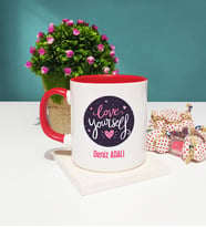 Love Yourself Tasarımlı Kişiye Özel Kupa Bardak Kırmızı