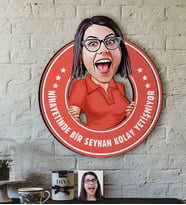 BK Gift Kişiye Özel Bayan Kolay Yetişmiyor Karikatürlü 3D Ahşap Tablo-3