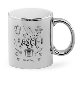BK Gift Kişiye Özel Mesleki Aşçı Krom Kupa Bardak  1