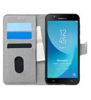 Microsonic Samsung Galaxy J7 Core Kılıf Fabric Book Wallet Gri