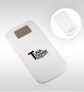 BK Gift Kişiye Özel PB-165 Beyaz 5000 mAh Lityum Pil Hızlı Şarj Powerbank