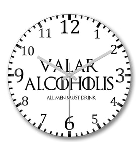 Valar Alcoholis Duvar Saati Bombeli Gercek Cam