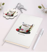 BK Gift Kişiye Özel İngilizce Öğretmeni Beyaz Defter Kalem Ve Anahtarlık Hediye Seti-8 (Model 1)