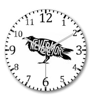Nevermore Duvar Saati Bombeli Gercek Cam