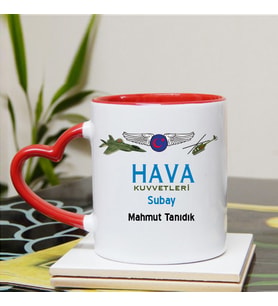 Hava Kuvvetleri Subay Kupa Bardağı Kalpli