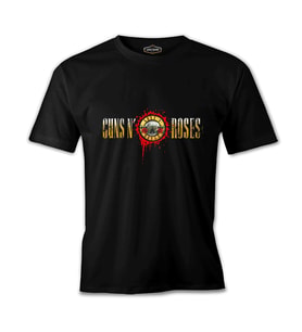 Guns N Roses - Drops Logo Siyah Erkek Tshirt