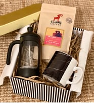 Siyah Mermer French Press & Filtre Kahveli Sevgiliye Hediye Seti