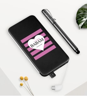 BK Gift Kişiye Özel Canım Babam Siyah 5000 mAh Powerbank ve Kalem Seti-1 (Model 1)