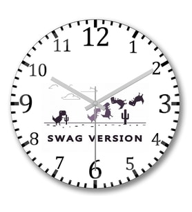 Dino Swag Version Duvar Saati Bombeli Gercek Cam