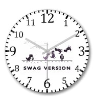 Dino Swag Version Duvar Saati Bombeli Gercek Cam