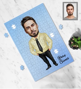 Kişiye Özel Öğretmen Karikatürlü A3 240 Parça Puzzle Bay-13