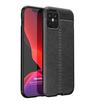 Microsonic Apple iPhone 12 Pro Max Kılıf Deri Dokulu Silikon Siyah