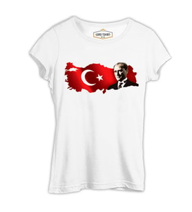 Atatürk - TC Beyaz Kadın Tshirt