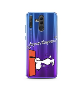 Snoopy Tasarımlı Süper Şeffaf Silikon Telefon Kılıfı Huawei Honor 20 Lite 