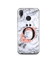 Mermer Çiçekli Harf Tasarım Süper Şeffaf Silikon Telefon Kılıfı Huawei P20 Lite 