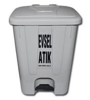 Evsel Atık Kovası 65 lt Gri Köşel iPedallı İç Kovasızdır.