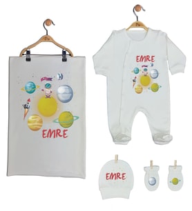 Pia Baby Gl 1922-03 İsme Özel Battaniyeli Tulum Set