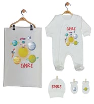 Pia Baby Gl 1922-03 İsme Özel Battaniyeli Tulum Set