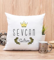 Evimizin SultanI Yastık ve Silver Kupa Bardak