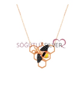 Söğütlü Silver Petekte  bal arısı kolye
