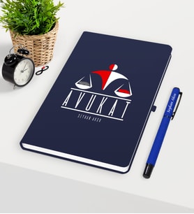 BK Gift Kişiye Özel Avukat Temalı Lacivert Defter Kalem Seti - 4
