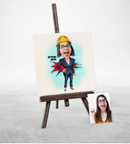 BK Gift Kişiye Özel Mühendis Karikatür Şovaleli Doğal Taş  2