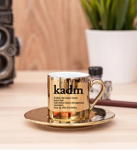 Kadın Kelime Anlamı Gold Türk Kahvesi Fincanı