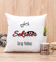 Sekreter Yastık ve Silver Kupa Bardak