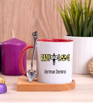 Radyolog Ahşap Altlıklı Kırmızı Kupa Bardak