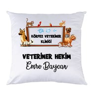 Biresimden Veterinere Hediye İsimli Kişiye Özel Yastık