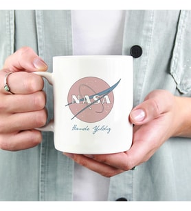 İsme Özel Retro Nasa Kupa (Beyaz)