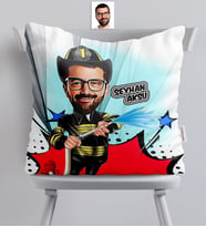 BK Gift Kişiye Özel Bay İtfaiyeci Karikatürlü  Yastık