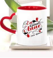 BK Gift Kişiye Özel En Güzel Anne Kırmızı Kalpli Kupa Bardak  1