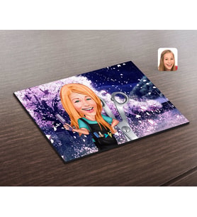 BK Gift Kişiye Özel Kadın Kuaför Karikatürlü Ahşap Puzzle-1