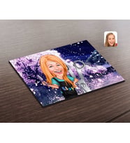 BK Gift Kişiye Özel Kadın Kuaför Karikatürlü Ahşap Puzzle-1