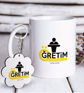 BK Gift Kişiye Özel Mesleki Öğretim Görevlisi Beyaz Kupa ve Anahtarlık Hediye Seti (Model 1)