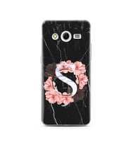 Mermer Çiçekli Harf Tasarım Süper Şeffaf Silikon Telefon Kılıfı Samsung Core 2 Ş