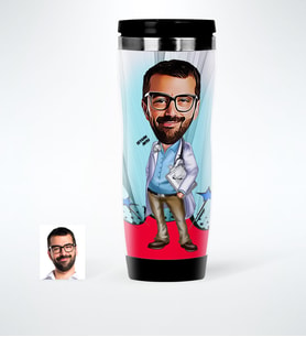 BK Gift Kişiye Özel Bay Doktor Karikatürlü Çelik Termos Bardak  5