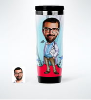 BK Gift Kişiye Özel Bay Doktor Karikatürlü Çelik Termos Bardak  5