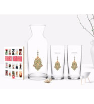 BK Gift Kişiye Özel Renkli Baskılı İsimli İkili Rakı Bardağı Karaf ve Cep Kitabı Hediye Seti-106 (Model 1)