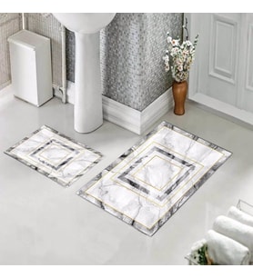 Banyo Halısı Ikili Klozet Takımı Kaymaz Tabanlı (60 xm x 100 cm + 40 cm x 60 cm) 