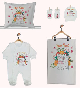 Pia Baby Gl 1948-02 İsme Özel Beşli Tulum Set