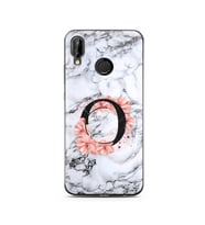 Mermer Çiçekli Harf Tasarım Süper Şeffaf Silikon Telefon Kılıfı Huawei P20 Lite 