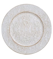 Antique Beyaz Dekoratif Tabak 33x33x2