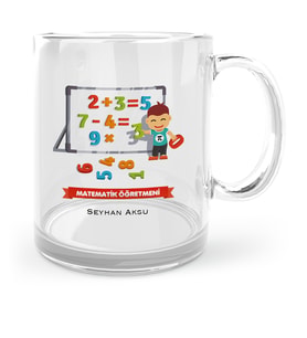 BK Gift Kişiye Özel Matematik Öğretmeni Cam Kupa Bardak  5