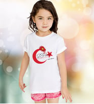 BK Gift Kişiye Özel 23 Nisan Tasarımlı Kız Çocuk Tişört  12