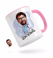BK Gift Kişiye Özel Erkek Doktor Karikatürlü Pembe Kupa Bardak-8